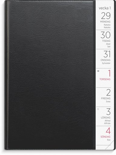Kalender 2026 Liten Veckokalender svart plast 1