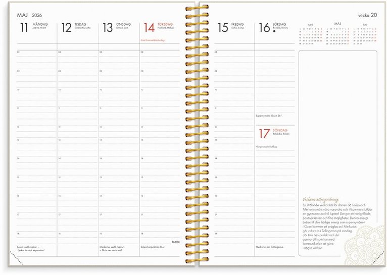 Kalender 2026 Astrologikalendern, Övrigt