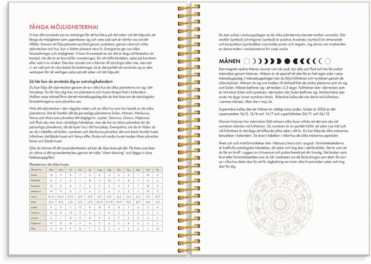 Kalender 2026 Astrologikalendern, Övrigt