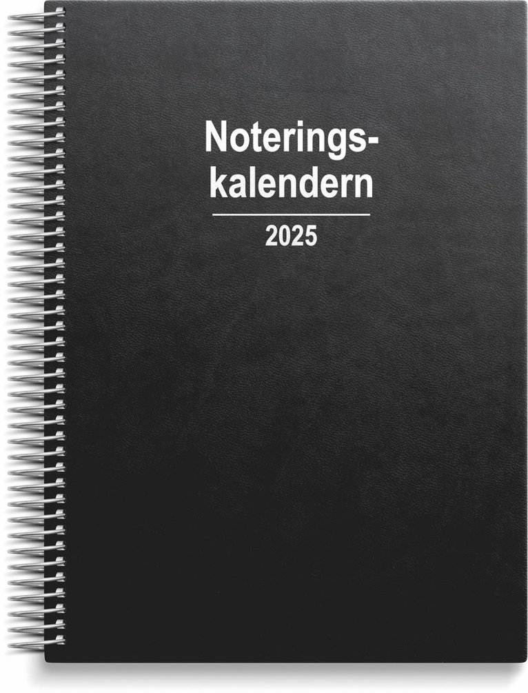 Kalender 2025 Noteringskalendern svart konstläder 1