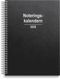 Kalender 2026 Noteringskalendern svart konstläder