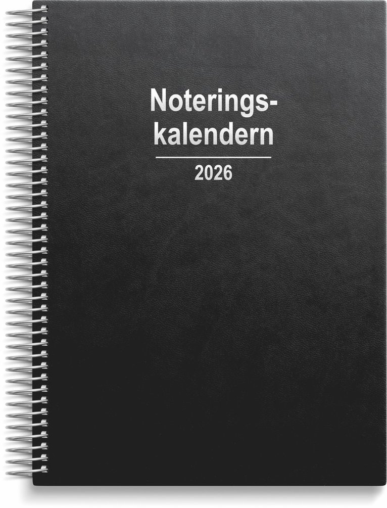 Kalender 2026 Noteringskalendern svart konstläder, Övrigt