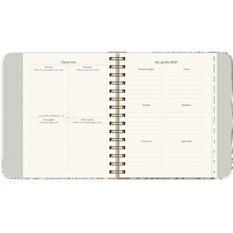 Kalender 2026-2027 Life Planner Decor Green Flow, Övrigt