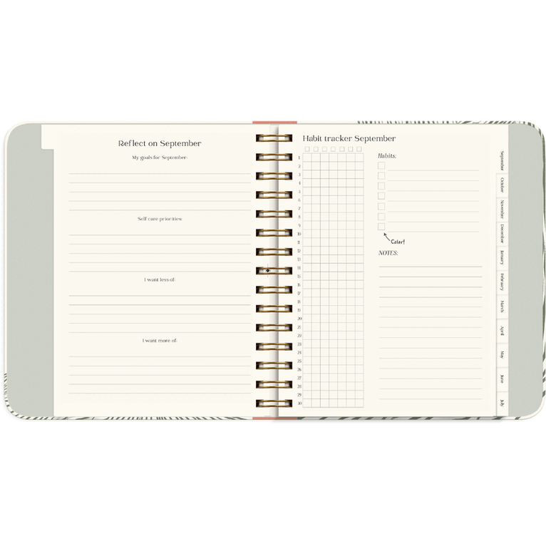 Kalender 2026-2027 Life Planner Decor Green Flow, Övrigt