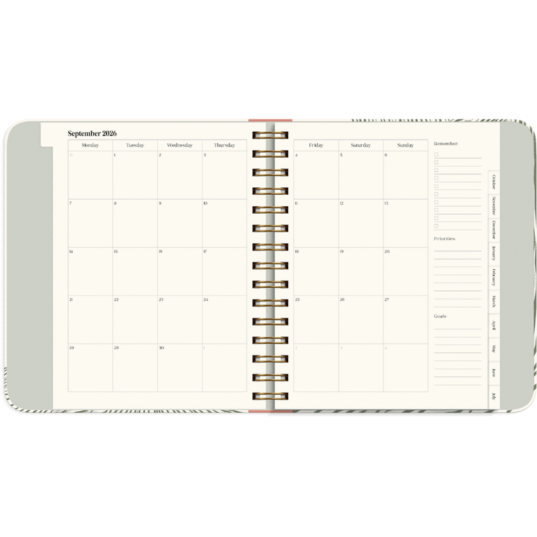 Kalender 2026-2027 Life Planner Decor Green Flow, Övrigt