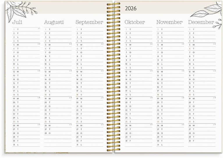 Kalender 2026 Life Planner Bloom, Övrigt