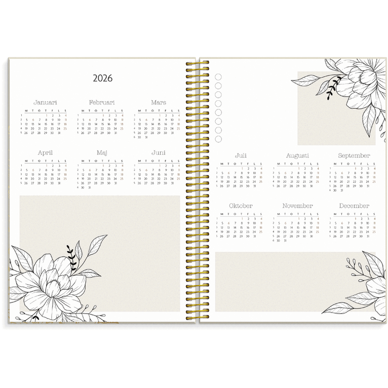 Kalender 2026-2027 Life Planner Bloom, Övrigt