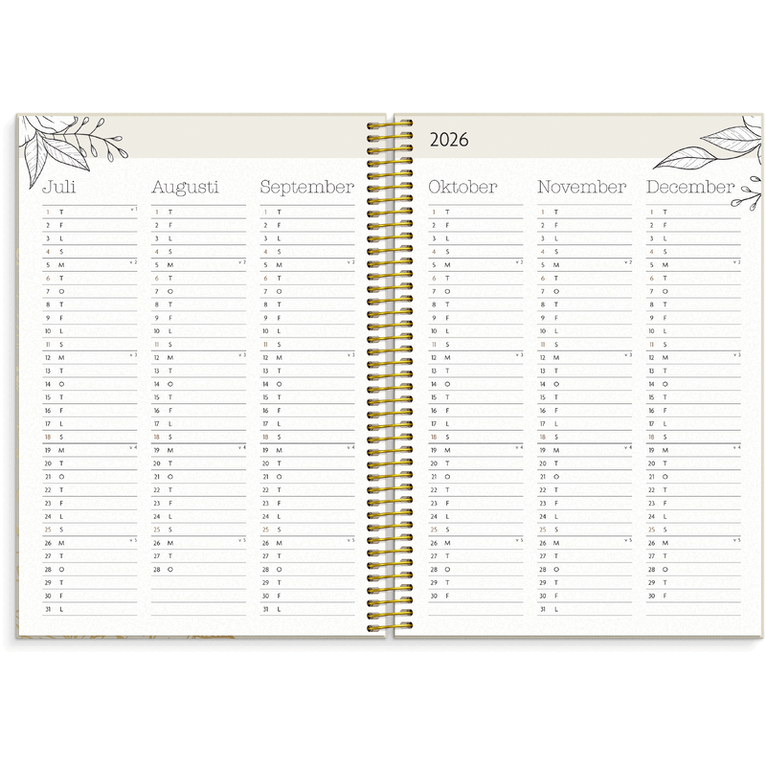 Kalender 2026-2027 Life Planner Bloom, Övrigt