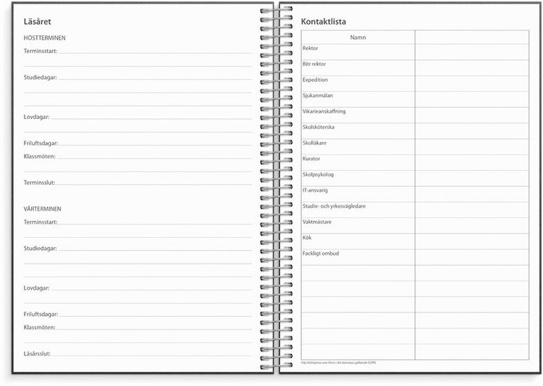 Kalender 2025-2026 Lärarkalendern, Övrigt