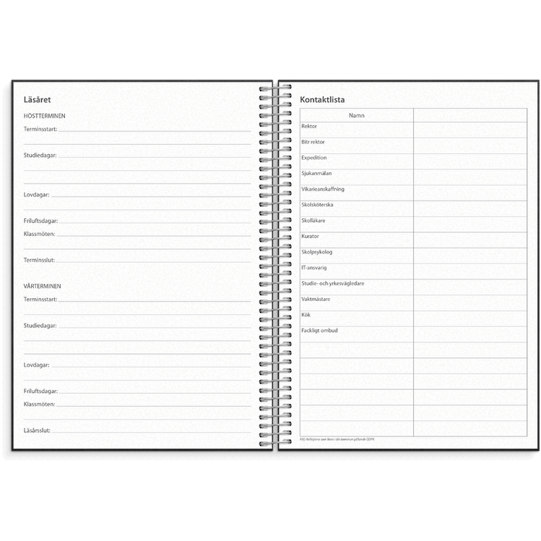 Kalender 2026-2027 Noteringskalendern för lärare, Övrigt