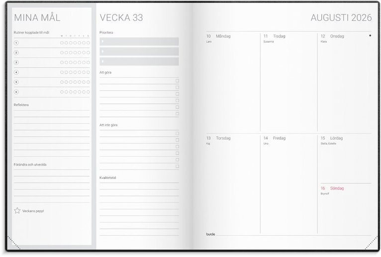 Kalender 2026 Goal Planner, Övrigt