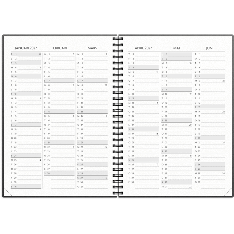 Kalender Få det gjort 2027 svart, Övrigt