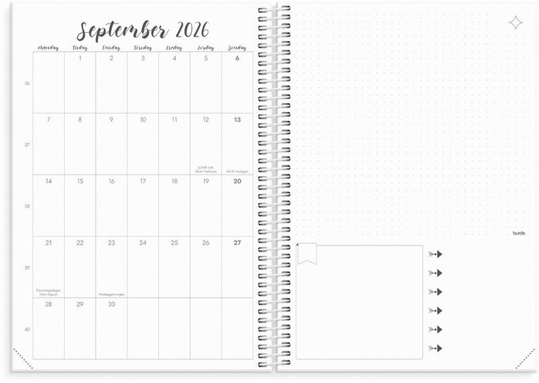 Kalender 2026 Doodle B5, Övrigt