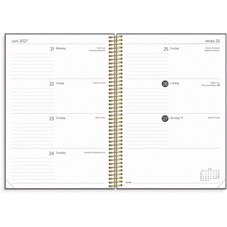 Kalender 2026-2027 Organizer & Notes vinröd, Övrigt