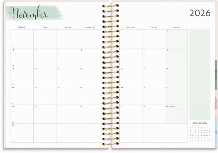Kalender 2026 Life Organizer rosa, Övrigt