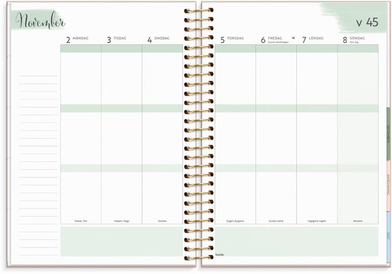 Kalender 2026 Life Organizer rosa, Övrigt