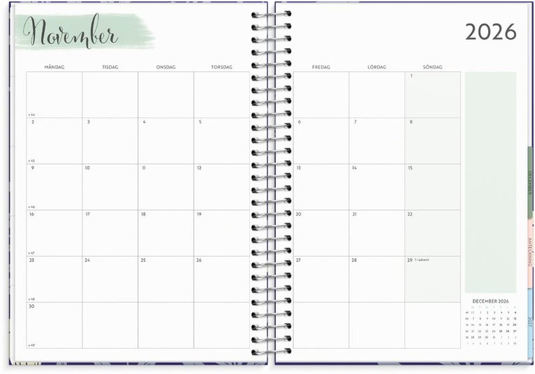 Kalender 2026 Life Organizer blå, Övrigt