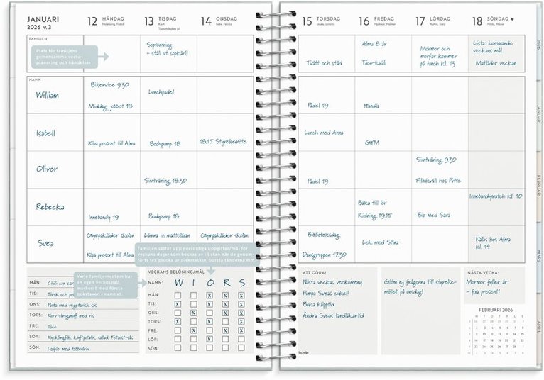 Kalender 2026 Life Organizer Family Planner, Övrigt