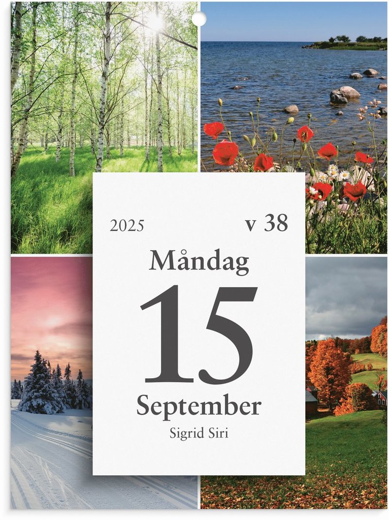 Kalender 2025 Väggplån med dagblock Årstiderna, Övrigt