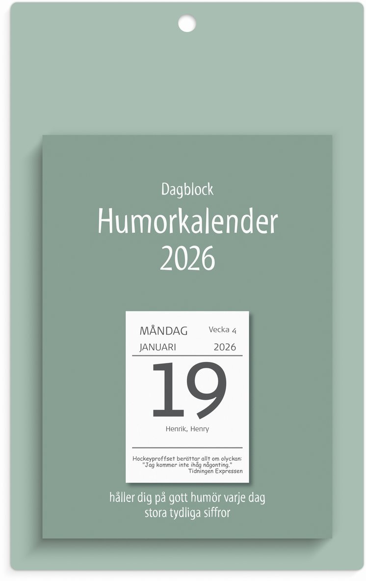 Kalender 2026 Väggplån med dagblock Humor, Övrigt