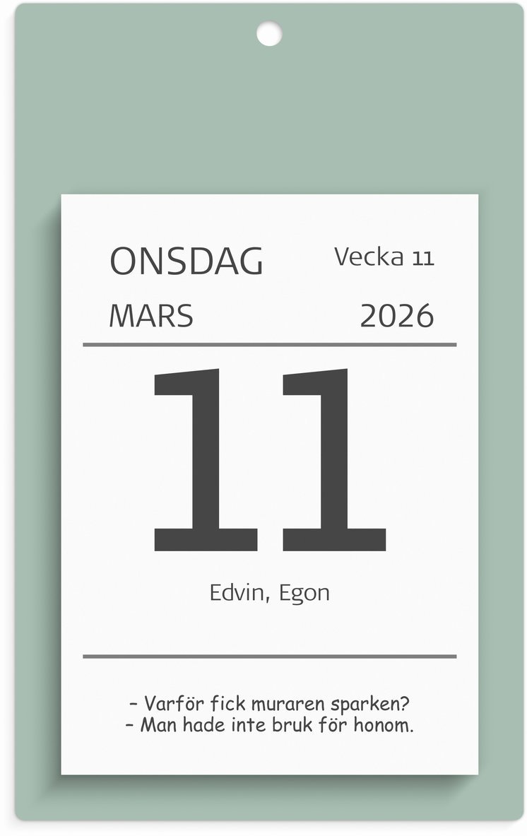 Kalender 2026 Väggplån med dagblock Humor, Övrigt