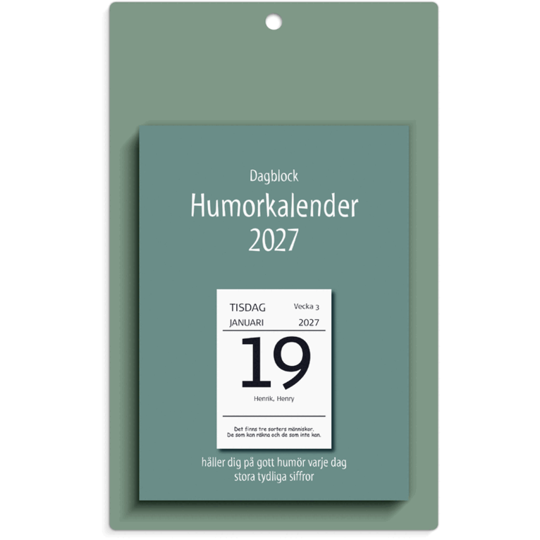 Väggplån med dagblock 2027 Humor, Övrigt