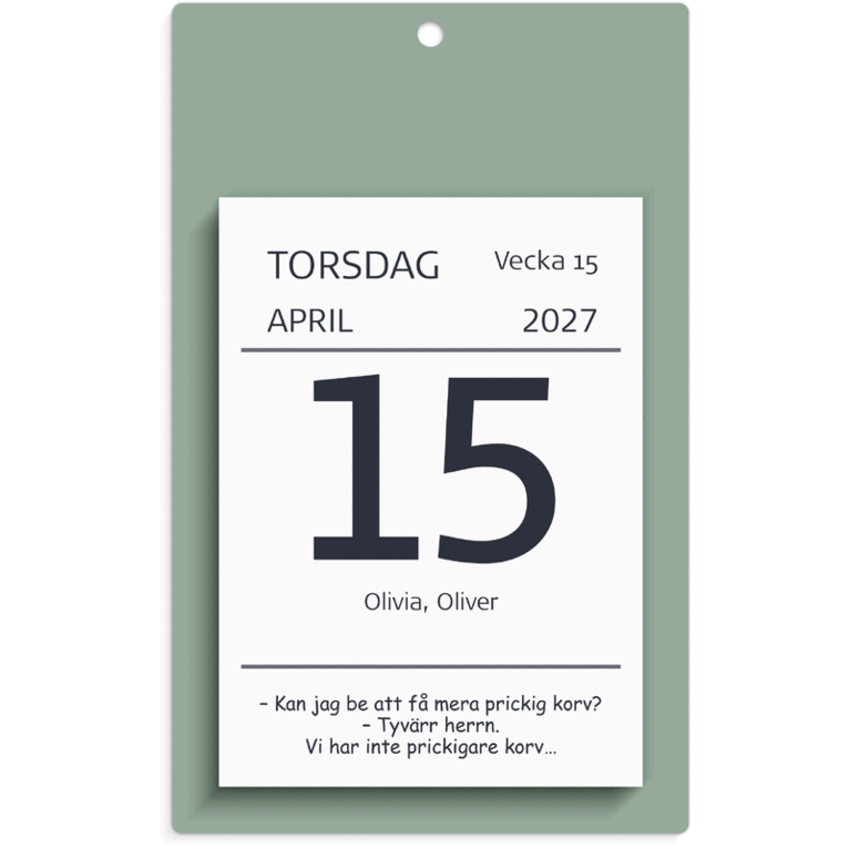 Väggplån med dagblock 2027 Humor, Övrigt