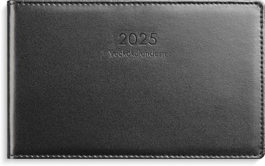 Kalender 2025 Veckokalendern svart skinn