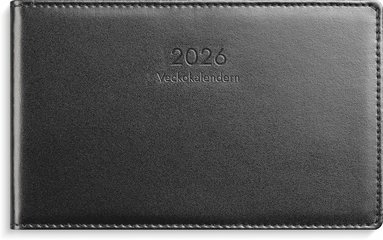 Kalender 2026 Veckokalendern svart skinn 1