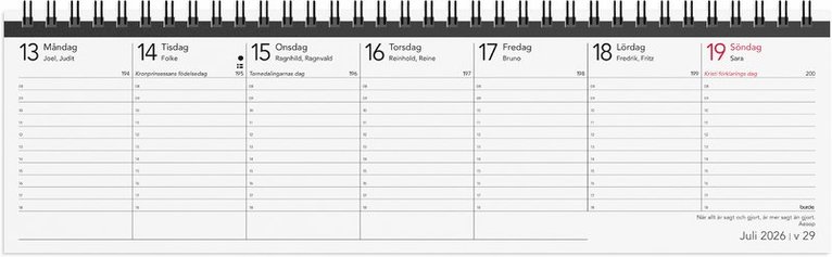 Kalender 2026 Veckoalmanackan Elegant, Övrigt
