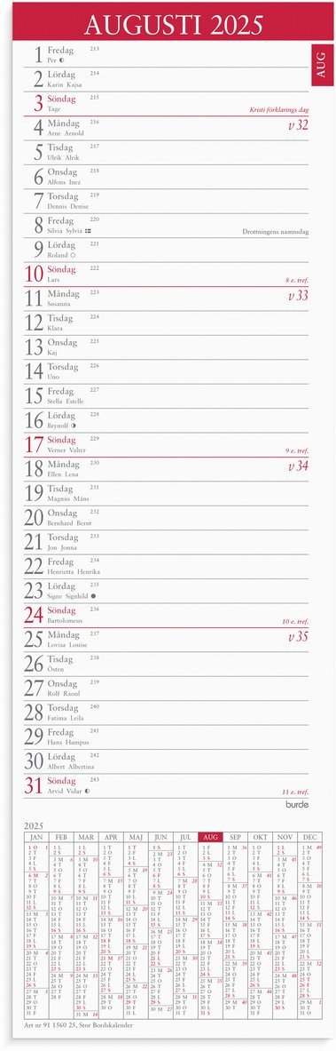 Kalender 2025 Stor Bordskalender 1