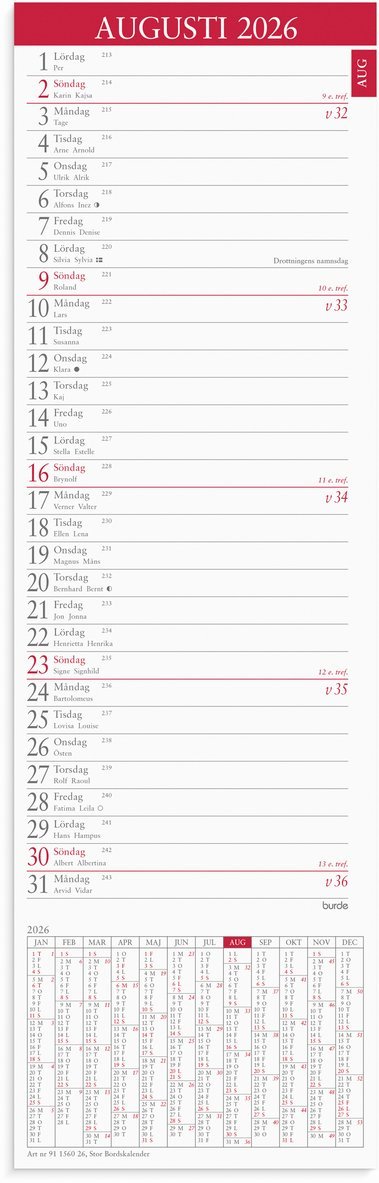 Kalender 2026 Stor Bordskalender