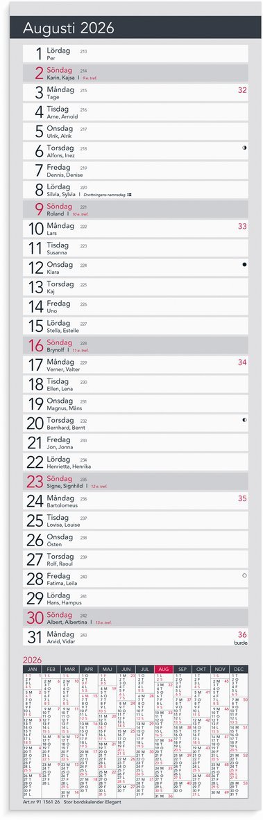 Kalender 2026 Stor Bordskalender Elegant, Övrigt