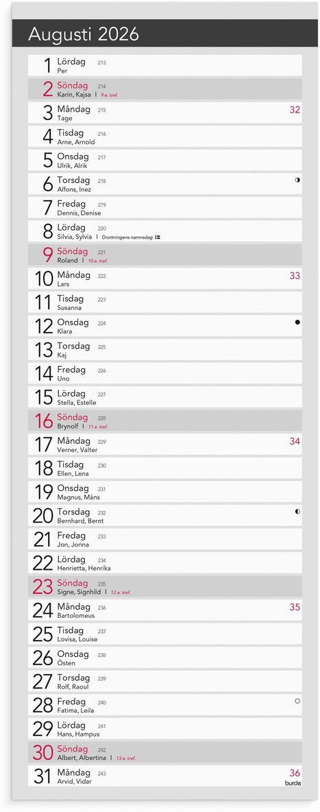 Kalender 2026 Liten Bordskalender Elegant, Övrigt