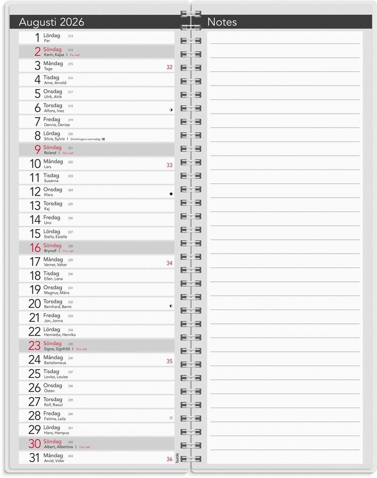 Kalender 2026 Bordskalender Elegant spiral, Övrigt