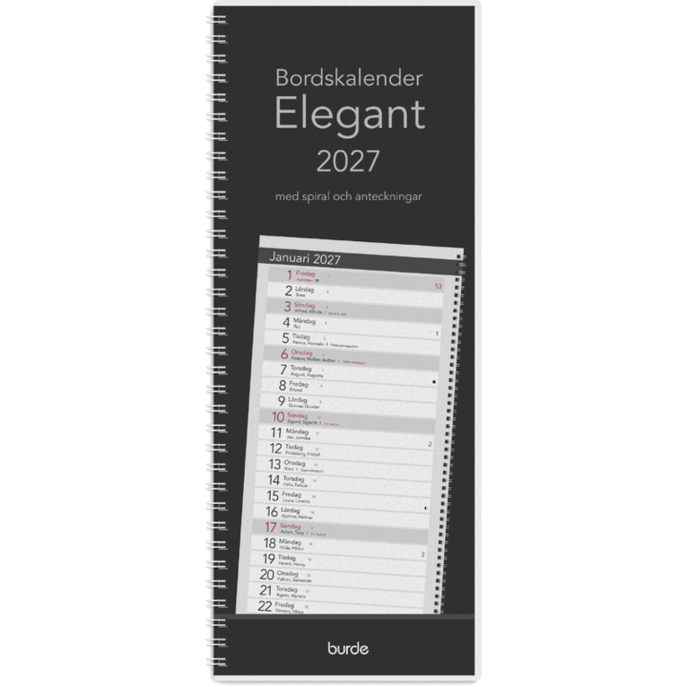 Bordskalender Elegant 2027 spiral, Övrigt. Tillgänglighet: Lägg i varukorg