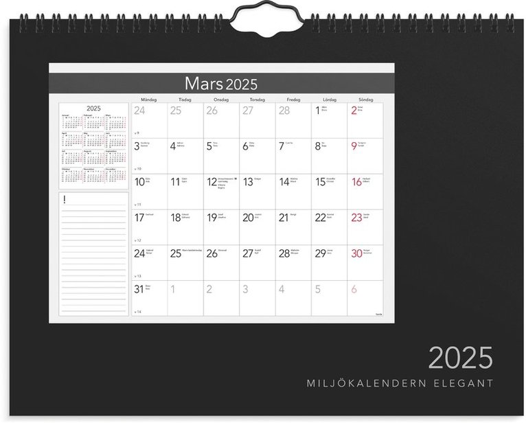 Väggkalender 2025 Miljökalendern Elegant 1