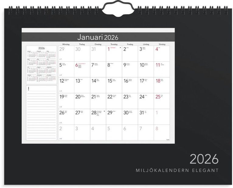 Väggkalender 2026 Miljökalendern Elegant, Övrigt