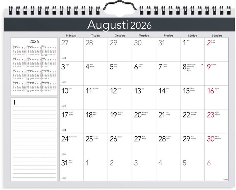 Väggkalender 2026 Miljökalendern Elegant, Övrigt