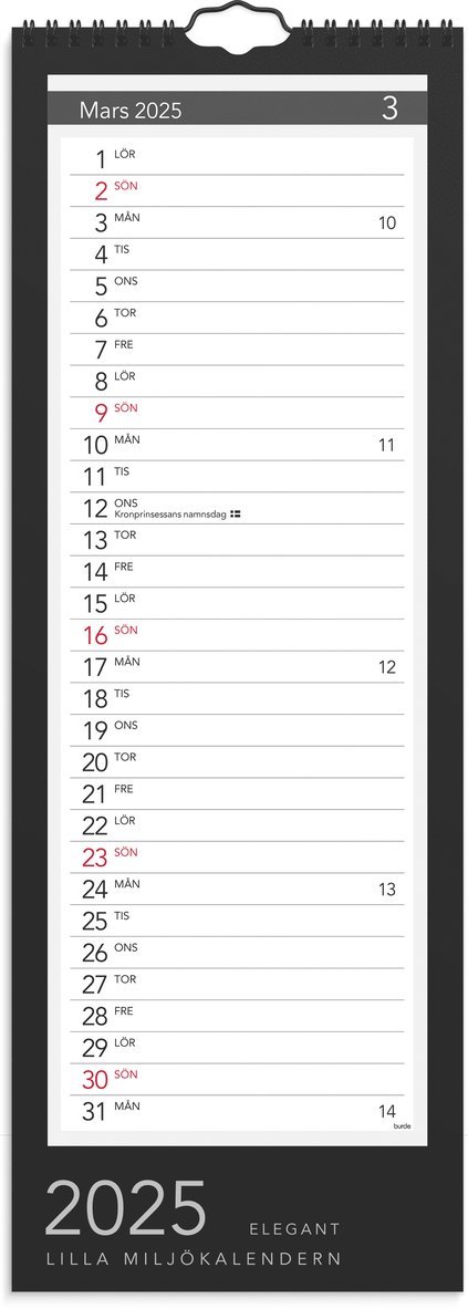 Väggkalender 2025 Lilla Miljökalendern Elegant, Övrigt