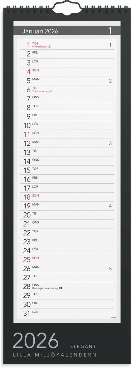 Väggkalender 2026 Lilla Miljökalendern Elegant, Övrigt