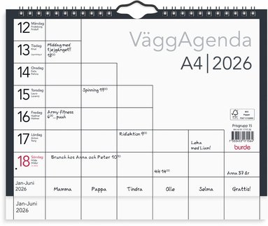 Väggkalender 2026 Väggagenda A4 1