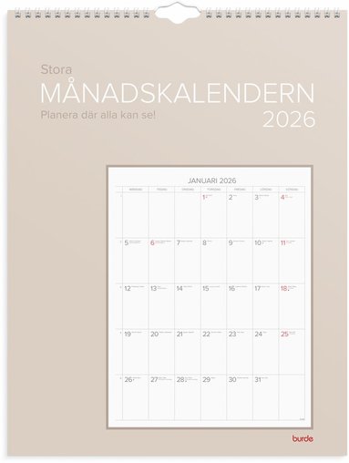Väggkalender 2026 Stora Månadskalendern 1
