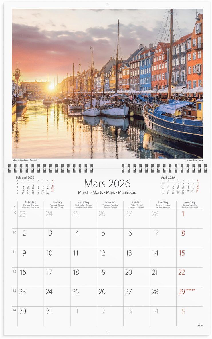 Väggkalender 2026 Scandinavia, Övrigt