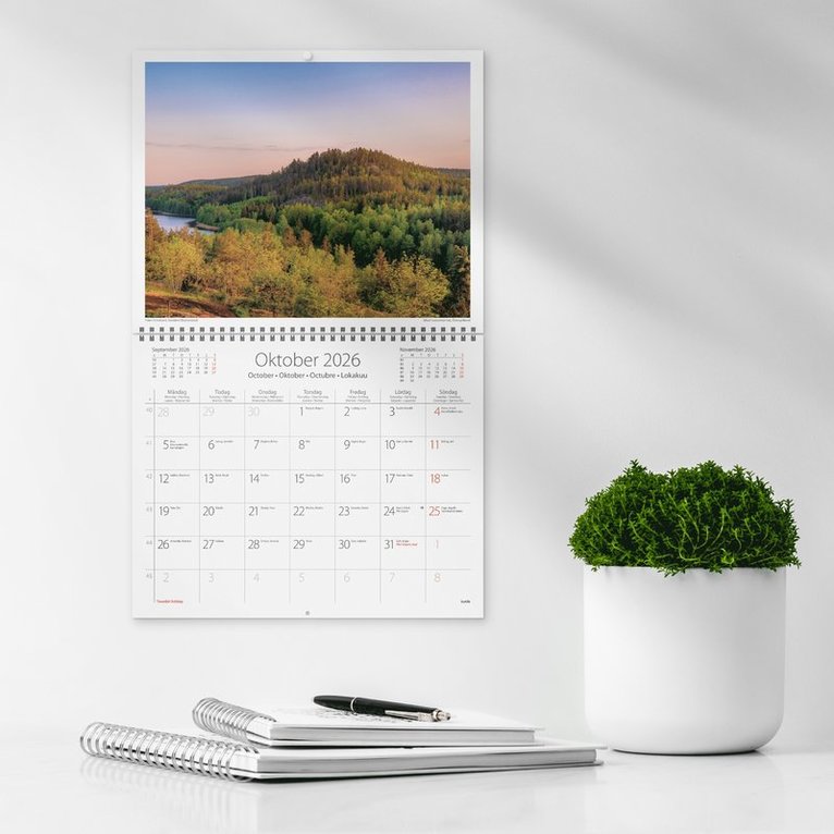 Väggkalender 2026 Sweden med kuvert, Övrigt
