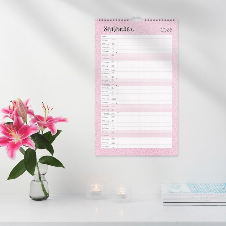 Familjekalender 2026 Pastell stickers, Övrigt