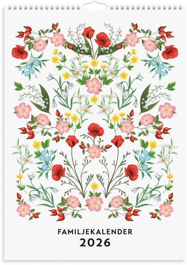 Familjekalender 2026 Illustrerad blomster 1