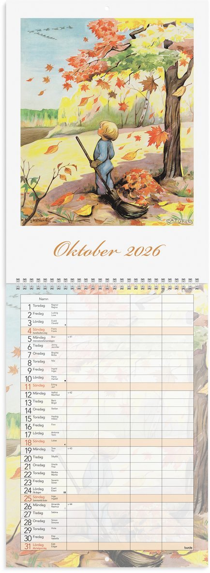 Familjekalender 2026 Kerstin Frykstrand, Övrigt