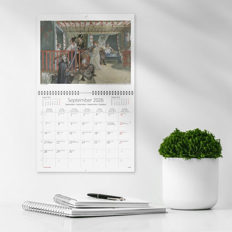 Väggkalender 2026 Carl Larsson, Övrigt