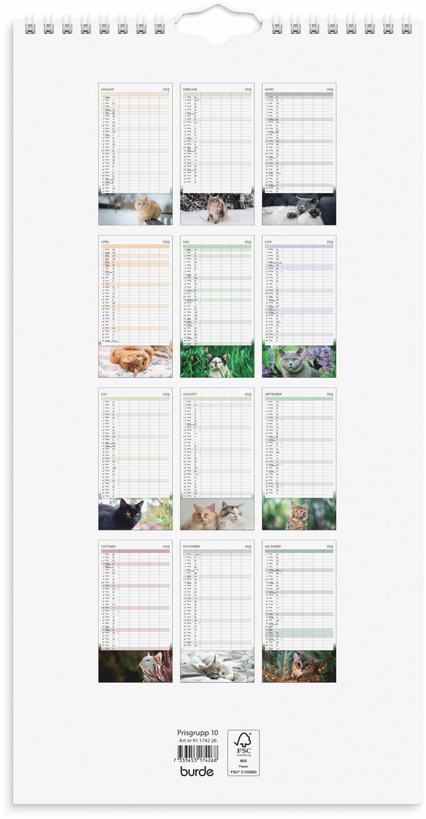 Familjekalender 2026 Katter, Övrigt